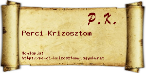 Perci Krizosztom névjegykártya